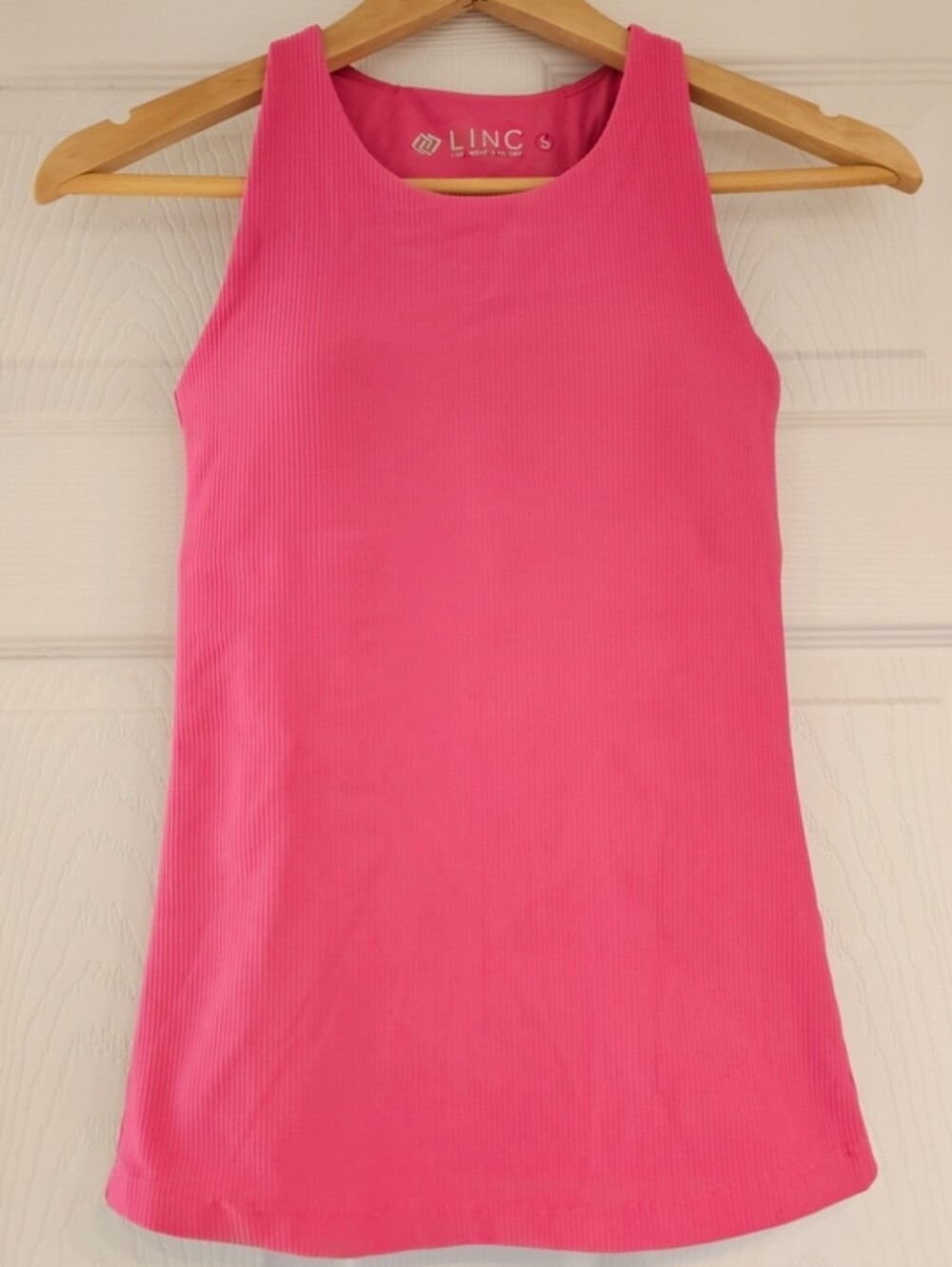 INC International Concepts Bright Pink Ribbed Racerback Tank - Picture 2 of 5